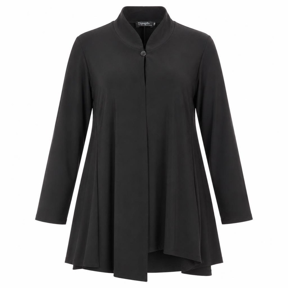 Sympli Fortune Tunic Top Womens 12 Black Minimalist Asymmetrical Avant Garde